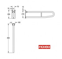 FRANKE CONTINA BARRA DE APOYO ABATIBLE 85cm